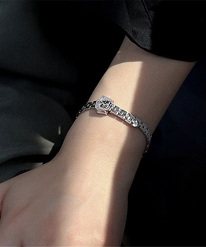 Bracelet chaîne élégant en cuivre doré et zircon AB1058