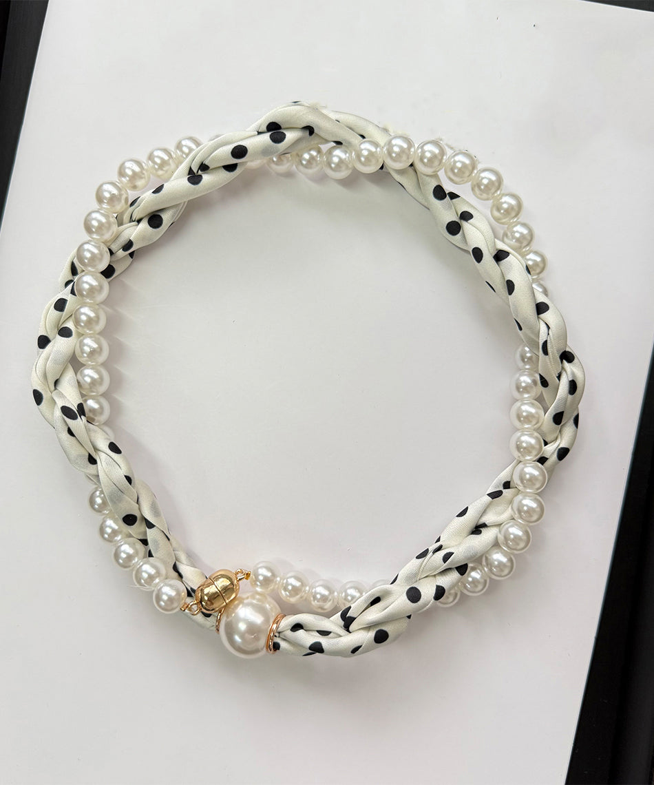 Green Beading Pearl Bracelet Alloy Stylish Silk