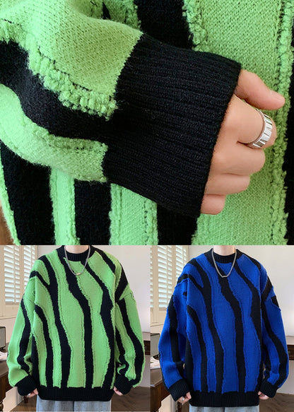 Stylish Green O Neck Original Design Knit Men Sweaters Winter RC023