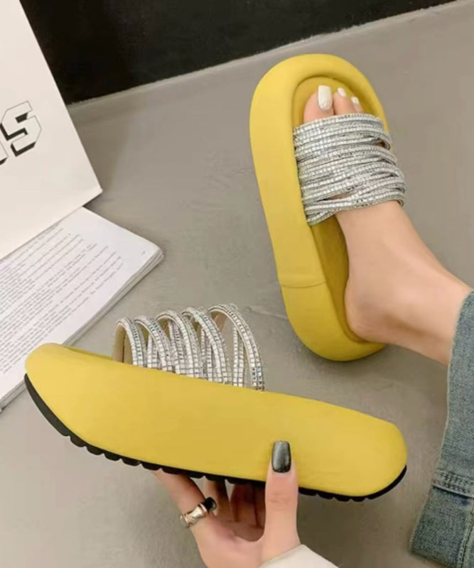 Platform Stylish Peep Zircon Toe Leopard Sandals Slide