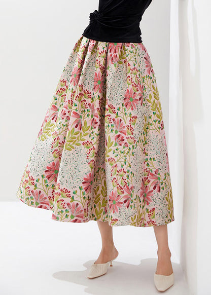 Stylish Multi Embroidered Zippered High Waist Cotton Skirts Fall AM1025