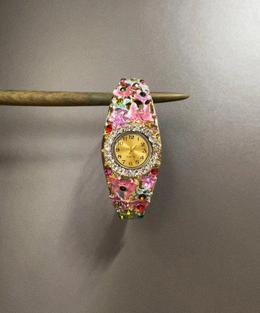 Sapphire Watches Stylish Pink Crystal Allloy Zircon