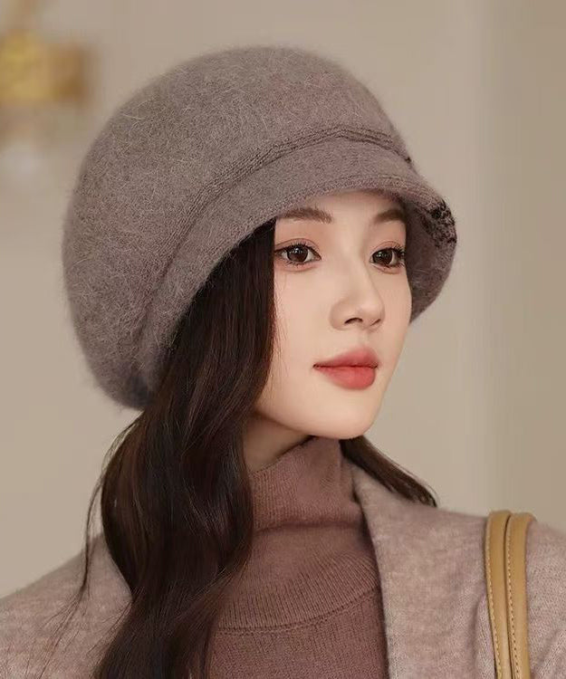 Stylish Purple Cozy Warm Cotton Knit Beret Hat RB046