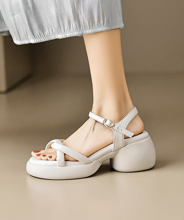 Sandals Stylish Toe Splicing Rose Peep Chunky