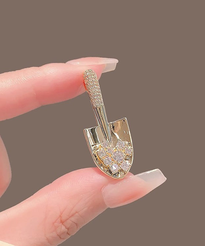 Stylish Silk Alloy Zircon Trowel Broochs EY011