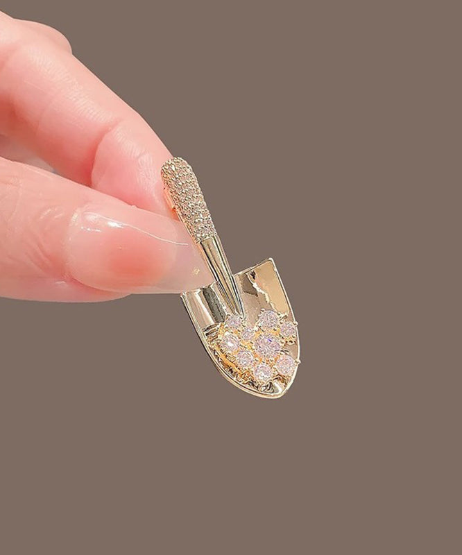 Stylish Silk Alloy Zircon Trowel Broochs WZ007