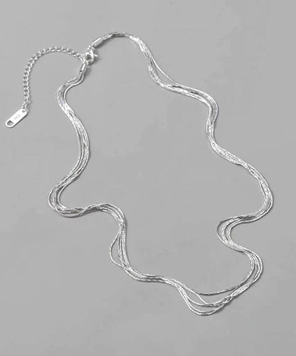 Stylish Silk Stainless Steel Layered Necklace PO051