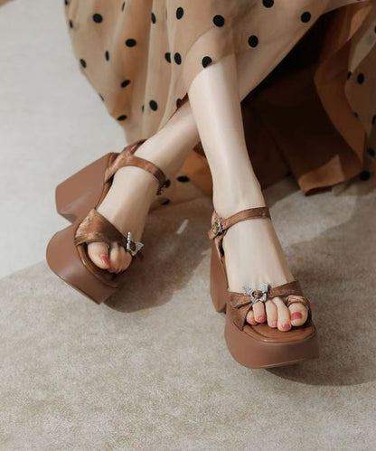 Stylish Splicing Wedge Sandals Pink Peep Toe Buckle Strap KJ056