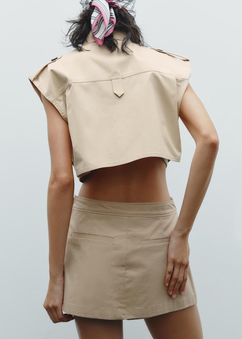 Short Skirts Summer Cotton Stylish Pieces Top Two Set And