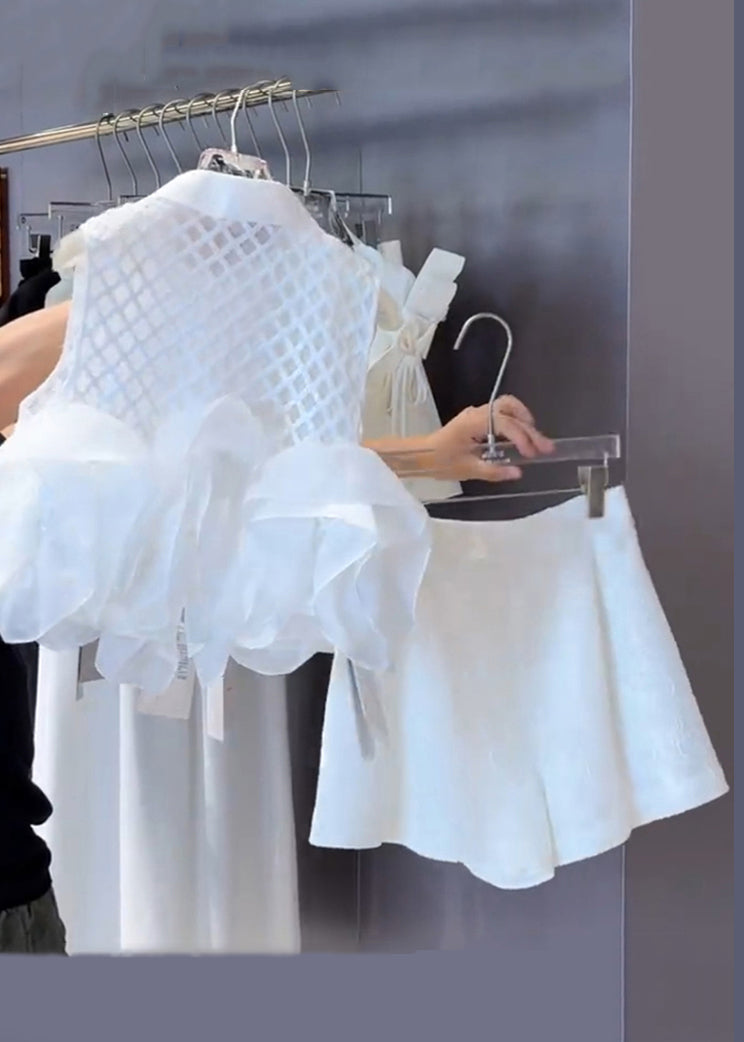 Shorts Stylish White Cotton Shirts Peter And Pan Collar Plaid Two