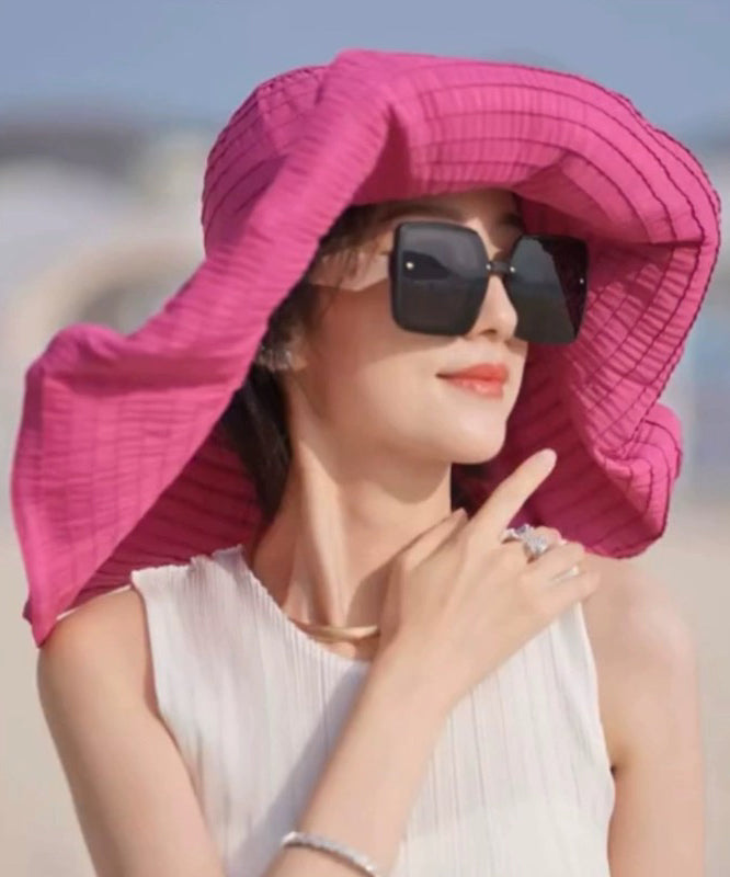 Summer Breathable Sun Beige Large Hat Brim