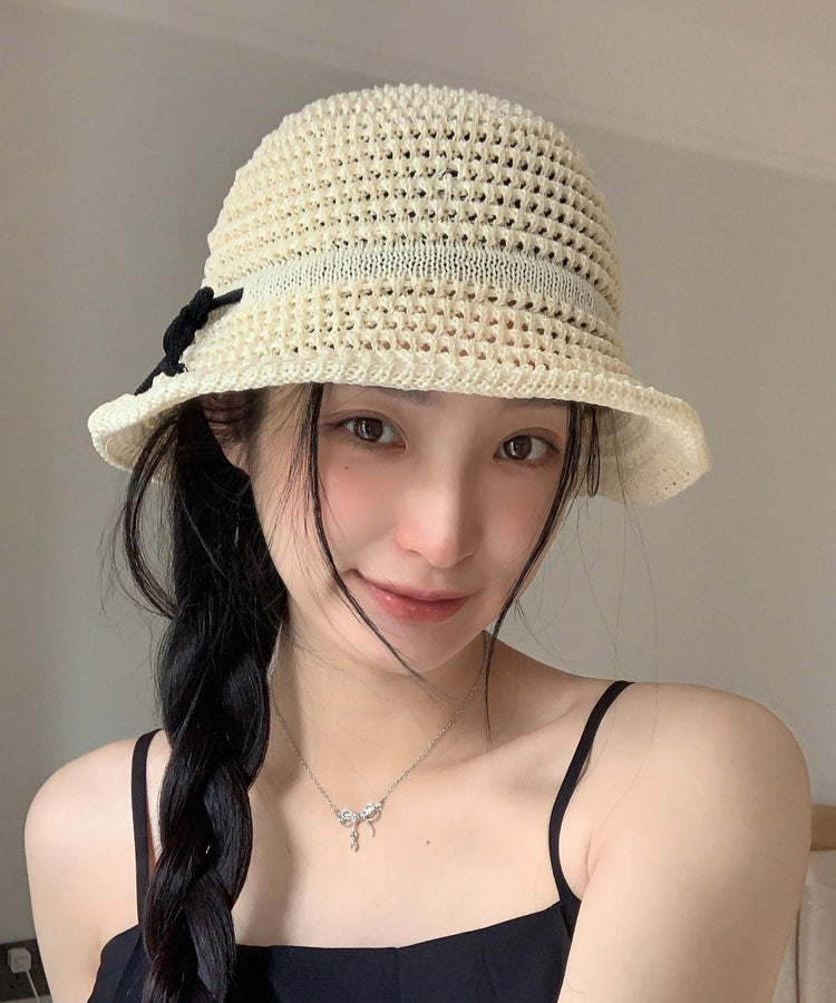 Eave Sunshade Hollow Hat Camel Summer Bow Bucket Large