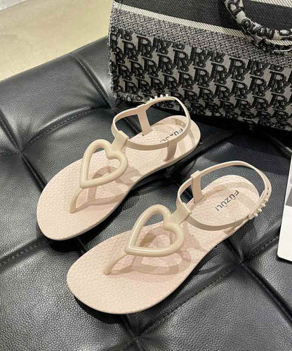 Summer Fashion Khaki Heart Shaped Flip Flops Sandals AG1023