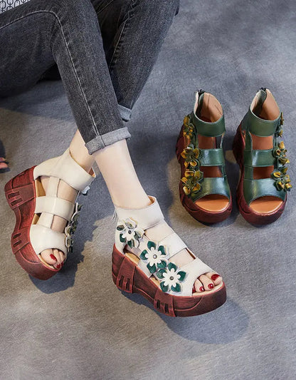 Summer Holiday Flower Platform Sandals Ada Fashion