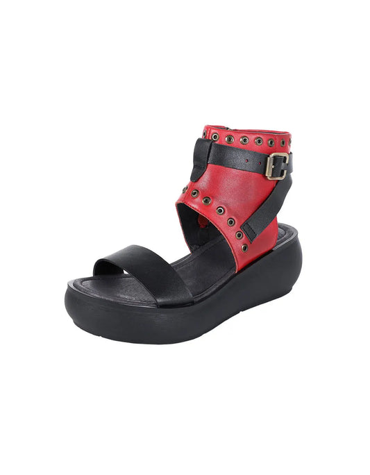 Summer Leather Platform Sandals Boots Ada Fashion
