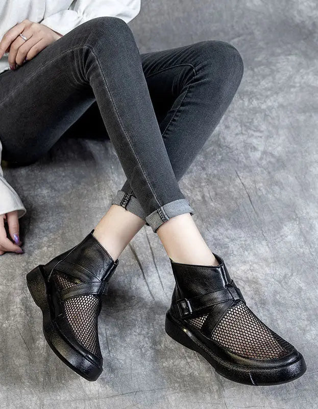 Summer Mesh Soft Soles Round Toe Ankle Boots 35-43 Ada Fashion