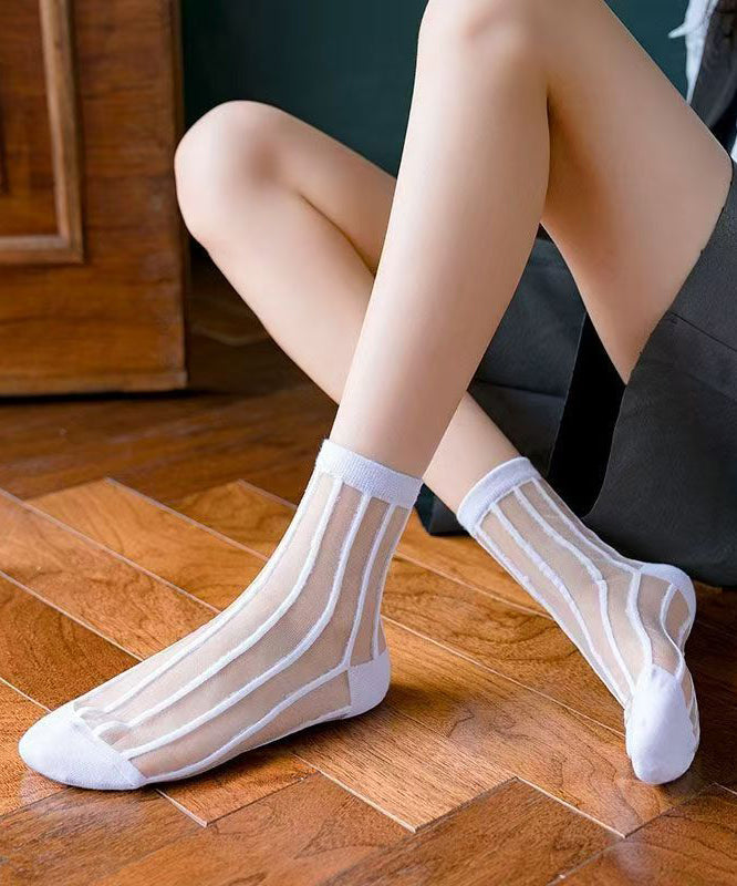 Dünne, transparente Jacquard-Mesh-Socken mittlerer Länge für den Sommer KJ045