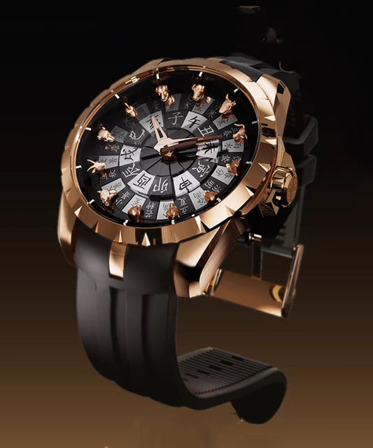Montres à quartz en acier inoxydable avec mouvement en or unique