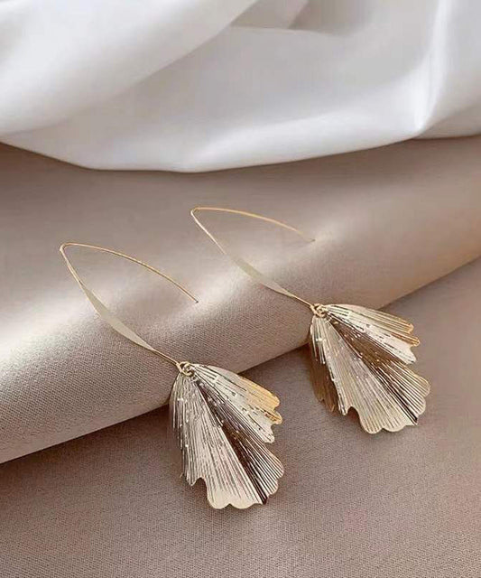 Unique Gold Sterling Silver Alloy Ginkgo leaves Drop Earrings WP003