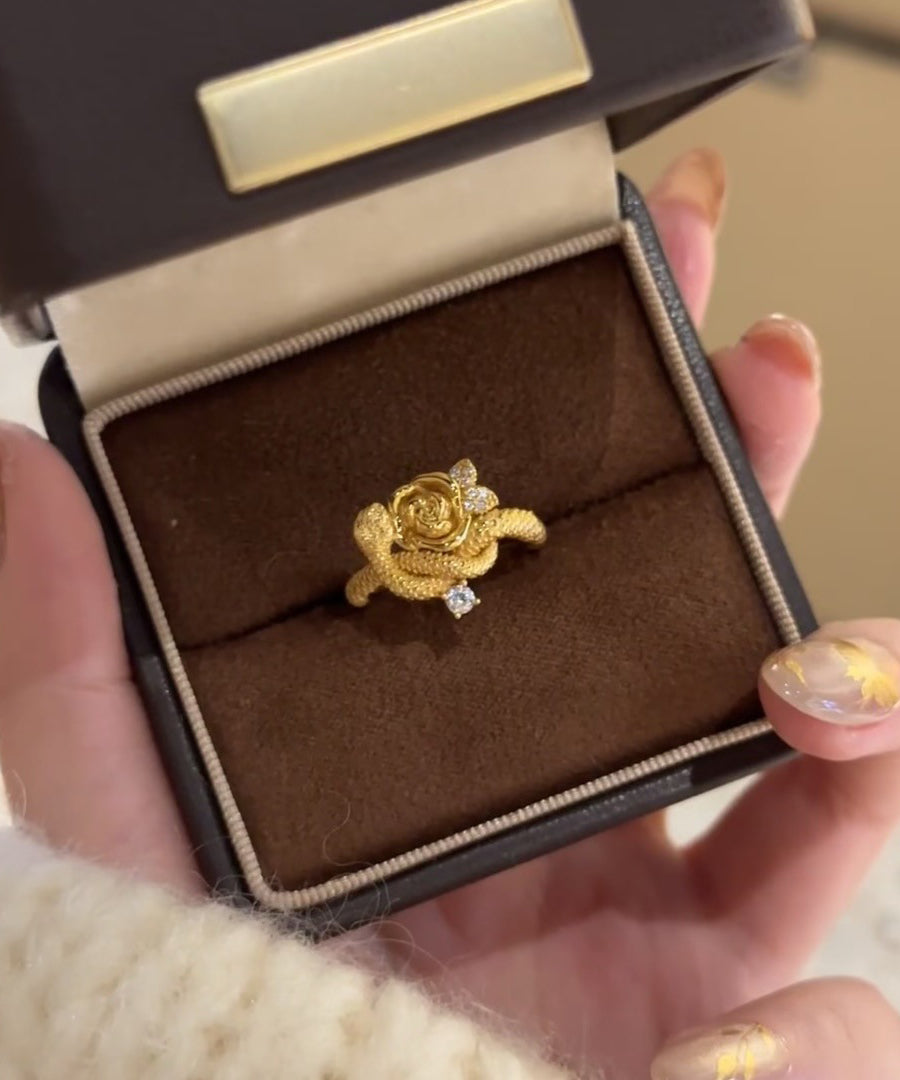 Rings Gold Rose Silver Unique And Snake Sterling Overgild Zircon