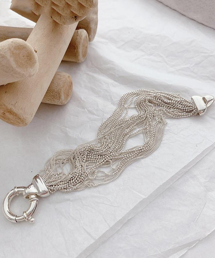 Silver Chain Bracelet Silk Unique 925