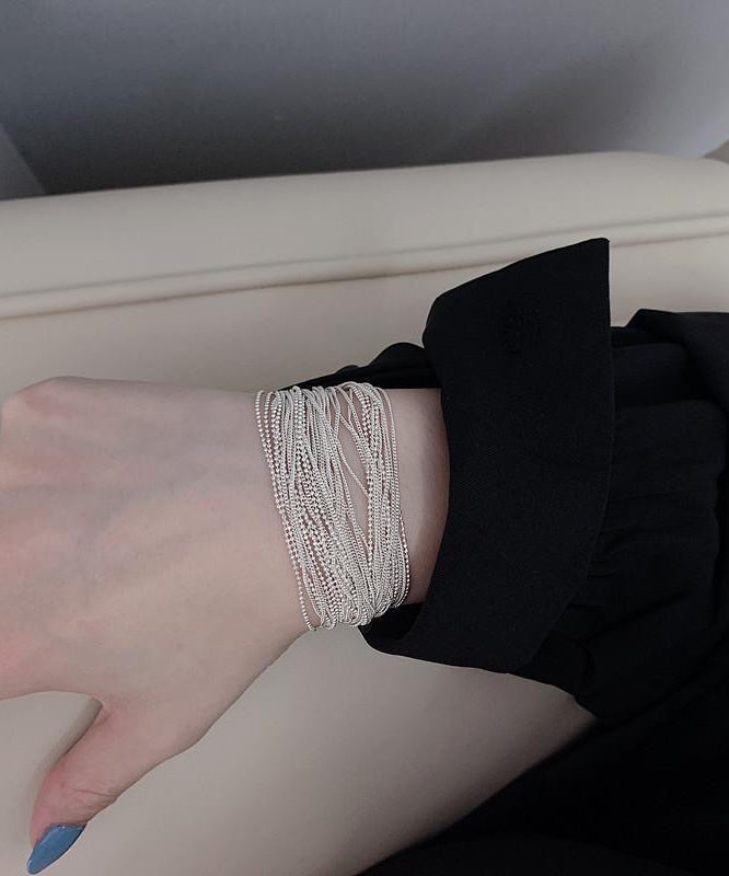 Silver Chain Bracelet Silk Unique 925