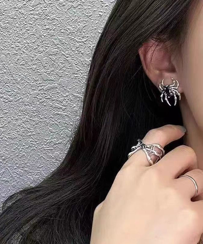 Earrings Overgild Copper Silk Spider Unique Stud