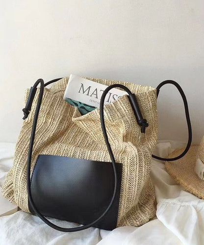 Vacation Style Large Capacity Straw Woven Shoulder Bag GG088