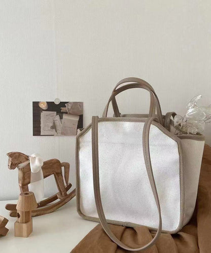 Versatile Beige Large Capacity Canvas Tote Handbag HJ1041