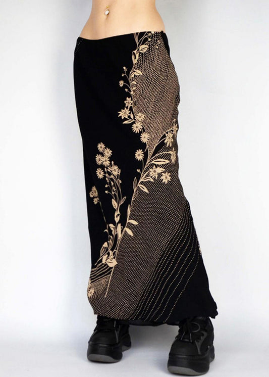 Jupe en coton originale à carreaux vintage noire pour l'été