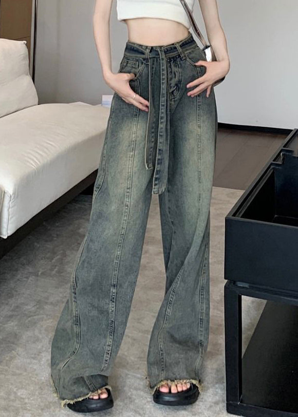Vintage Spitzenhose Blau Taschen Up Spring Denim