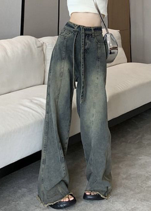 Vintage Spitzenhose Blau Taschen Up Spring Denim