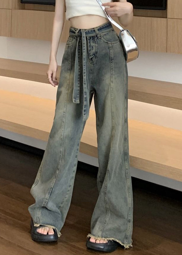 Vintage Spitzenhose Blau Taschen Up Spring Denim