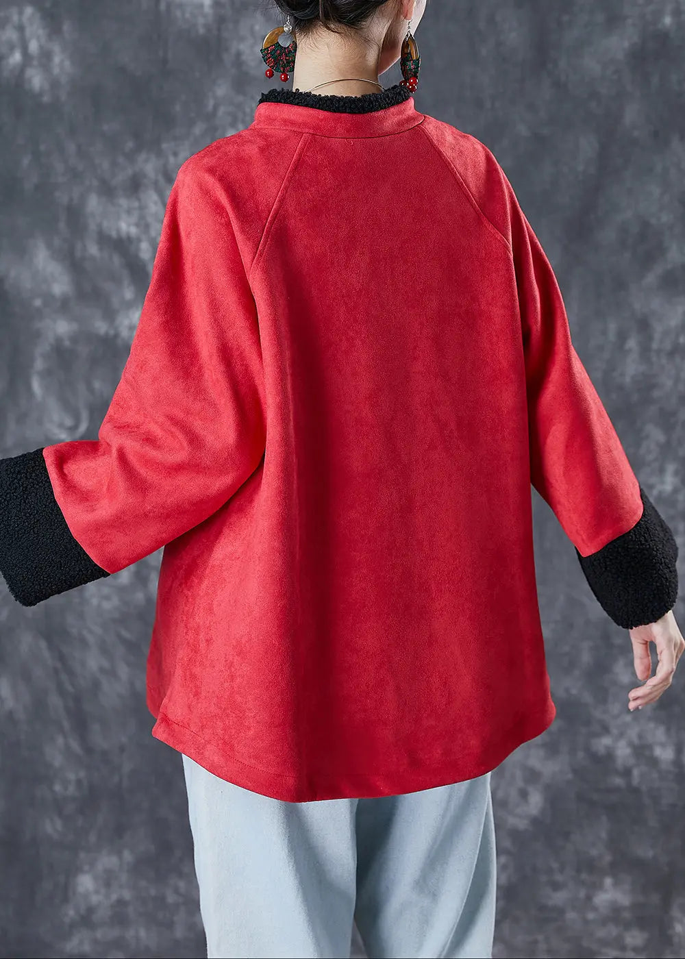 Vintage Mulberry Oversized Thick Cotton Chinese Style Coat Fall Ada Fashion
