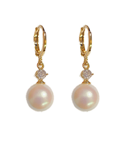 Vogue Gold Copper Overgild Zircon Pearl Drop Earrings  AH393