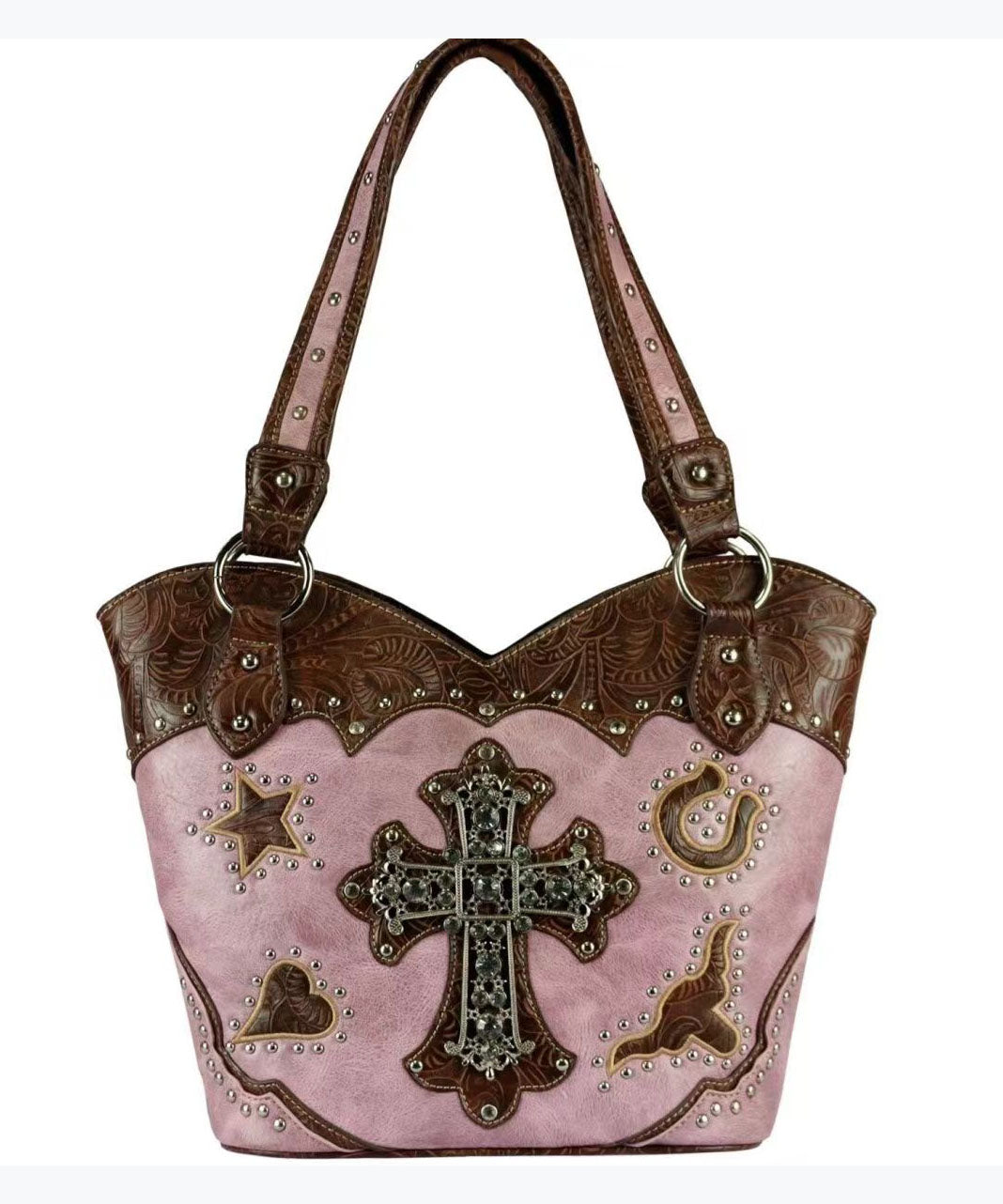 Western Style Hardware Diamond Cross Umhängetasche Handtasche GG085