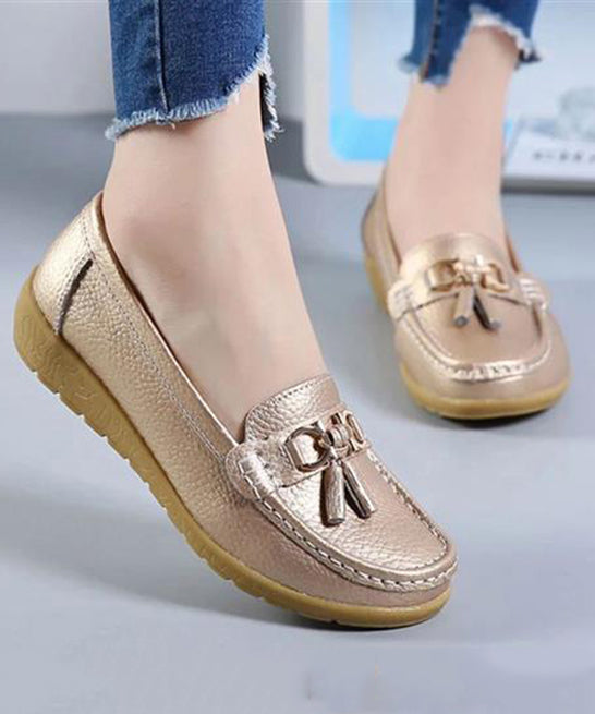 White Casual Splicing Comfortable Loafer Shoes UU006