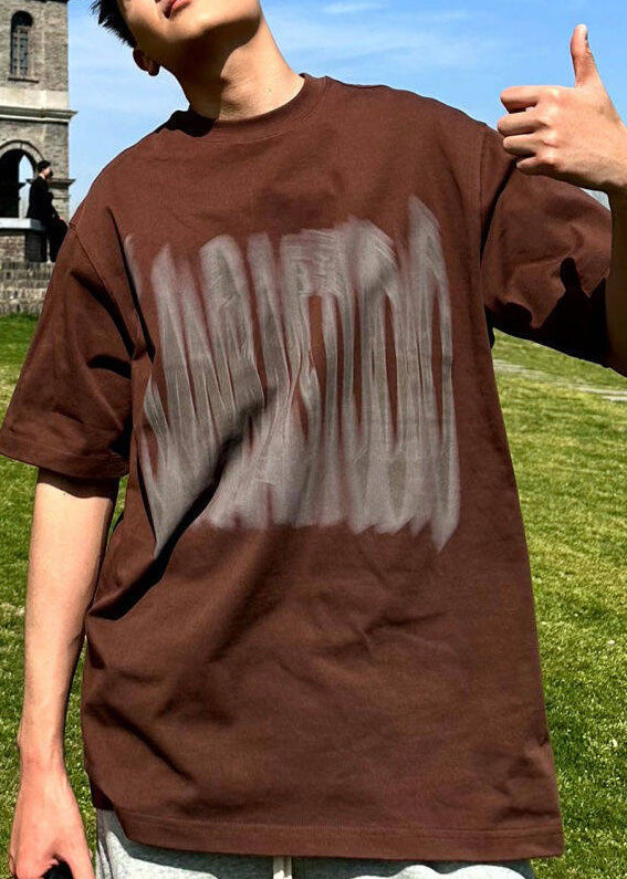 Buchstabe O Baumwolle Männer Sommer Weiß Neck Shirts T