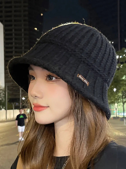 Winter Pure Color Fashion Knitted Patch Warm Hat Ada Fashion