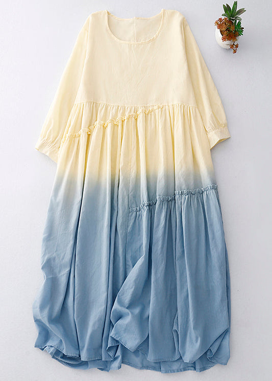 Robe dégradée à volants en coton pour femme, idéale pour les vacances ou l'été