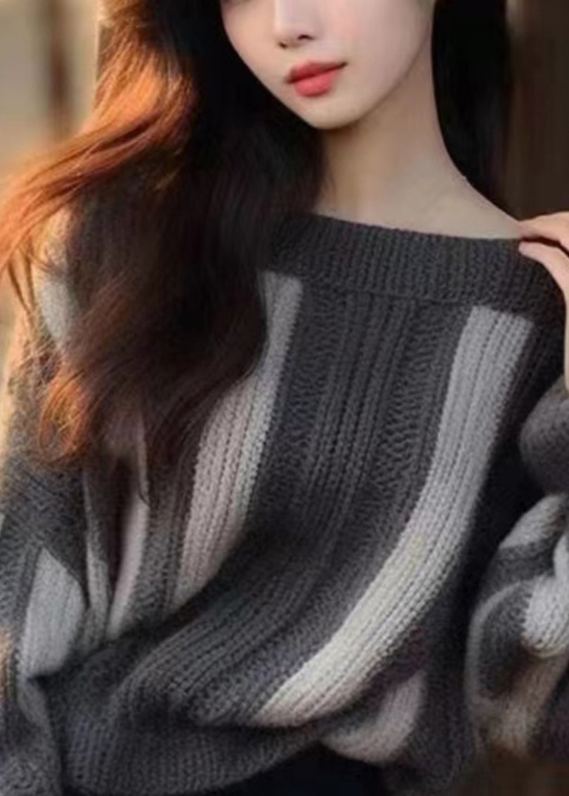 Women Grey Original Design Cozy Knit Sweater Winter WK008