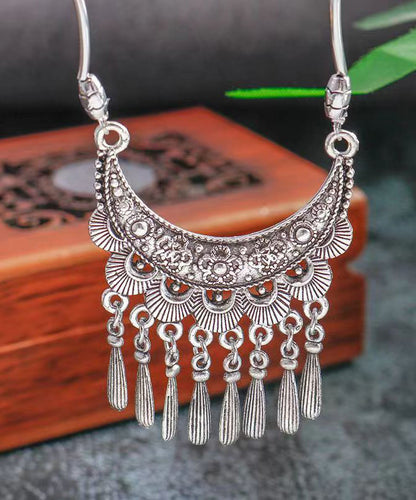 Women Silk Sterling Silver Tassel Pendant Necklace DF1030