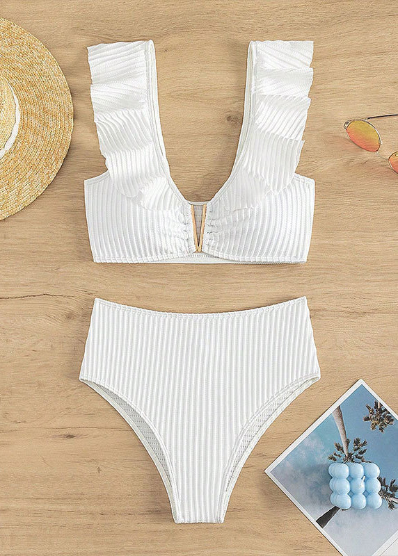 Ensembles de lingerie de bain patchwork blanc pour femmes VC042