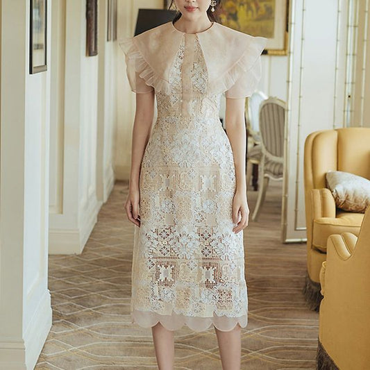 Sleeveless Lace Sheath Party Dress