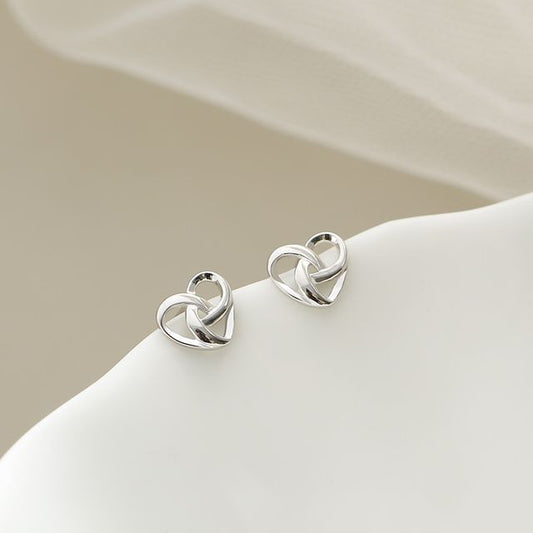 Sterling Heart Stud Earring Silver