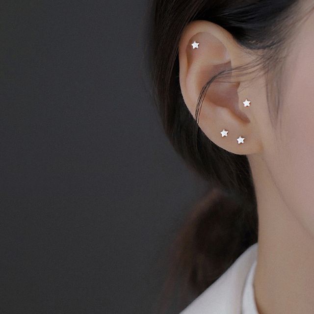 Silver Stud Earring Sterling Star
