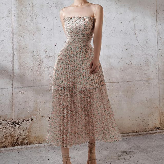 Spaghetti Strap Floral Midi Sundress