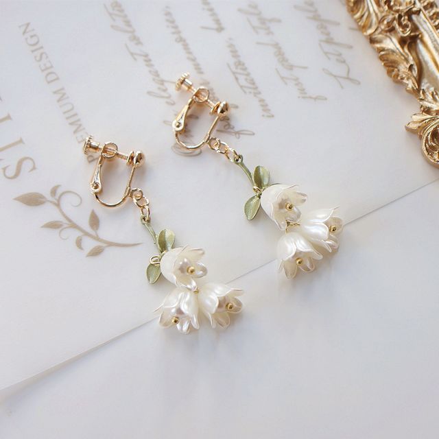 Flower Earring Dangle Alloy