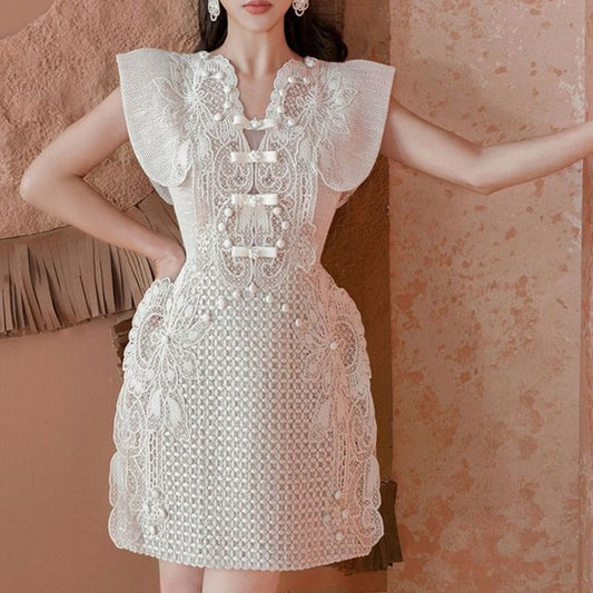 Sleeveless A-Line Lace Dress