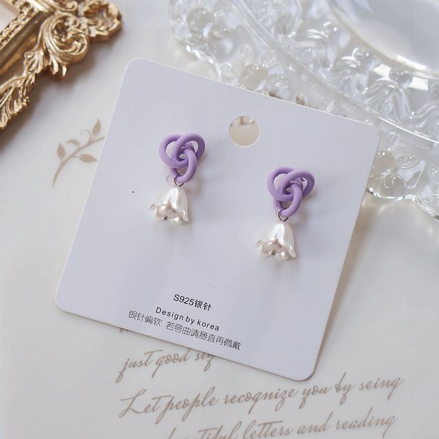 Earring Clip-On Flower Drop /